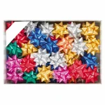 Scatola di fiocchi regalo Vari colori - Polipropilene, 100 fiocchi, 10 scatole