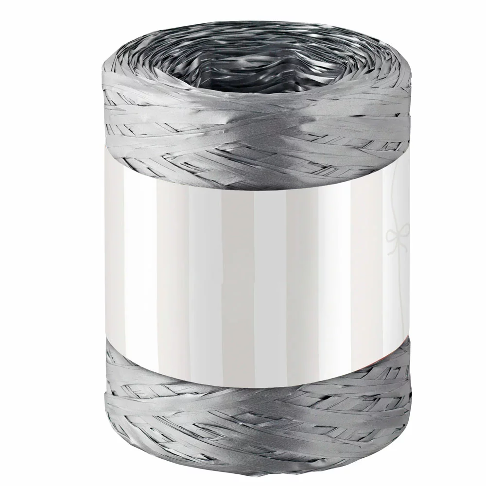 Nastri rafia colore Argento - 200x5mm, 12 pz